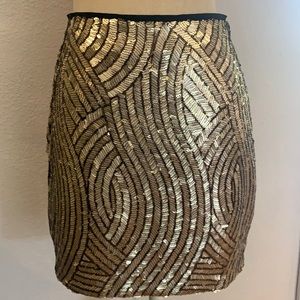 •Topshop• gold sequin mini skirt size us 6